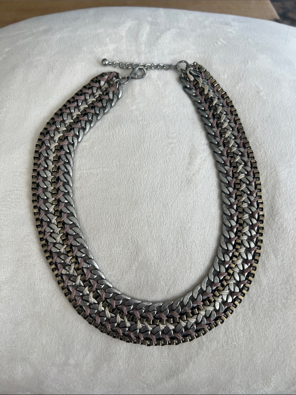 Woven Metallic Multi-Chain Statement Necklace - Women Jewelry